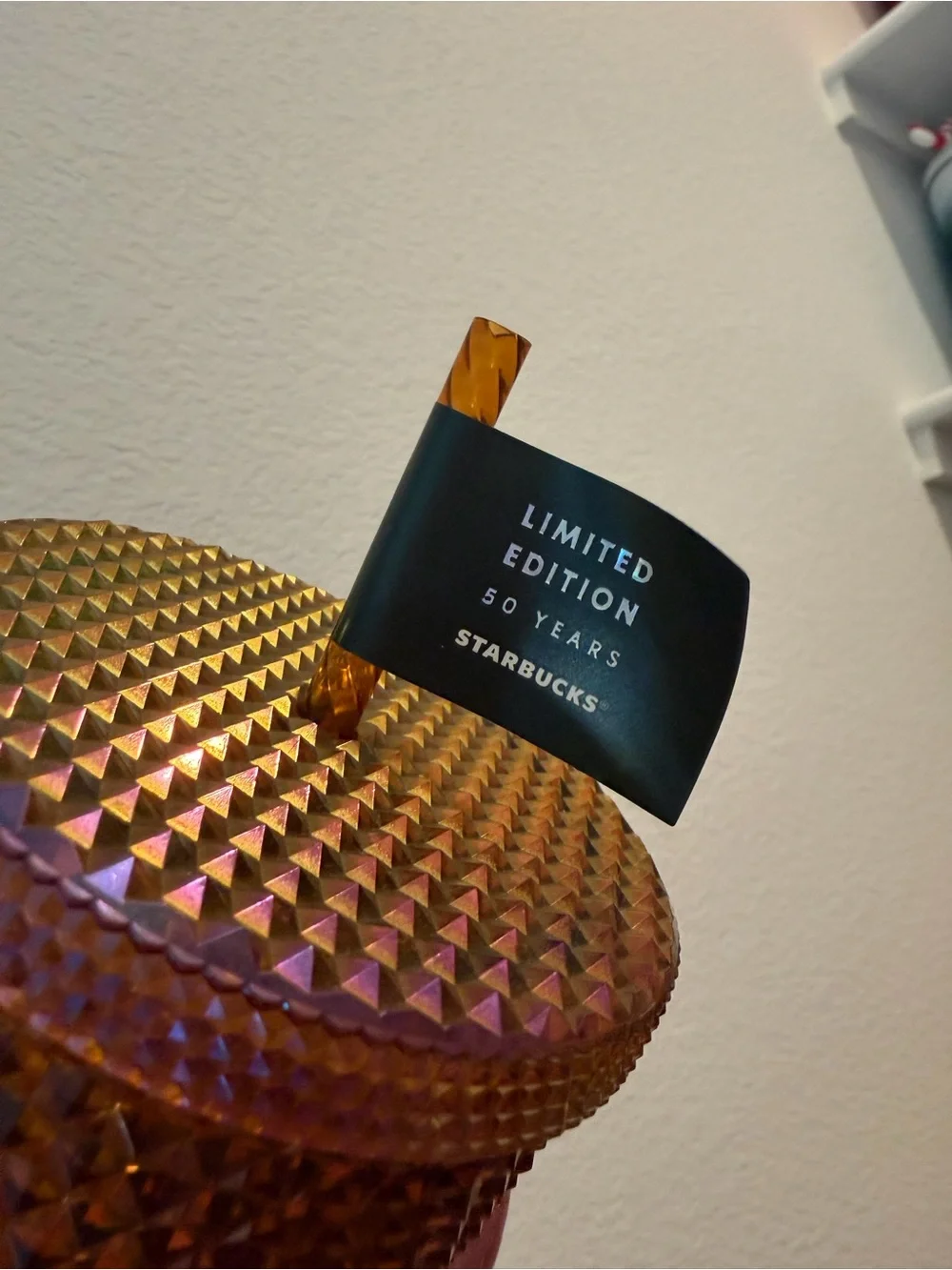 Starbucks 50 years Iridescent Amber Studded Tumbler